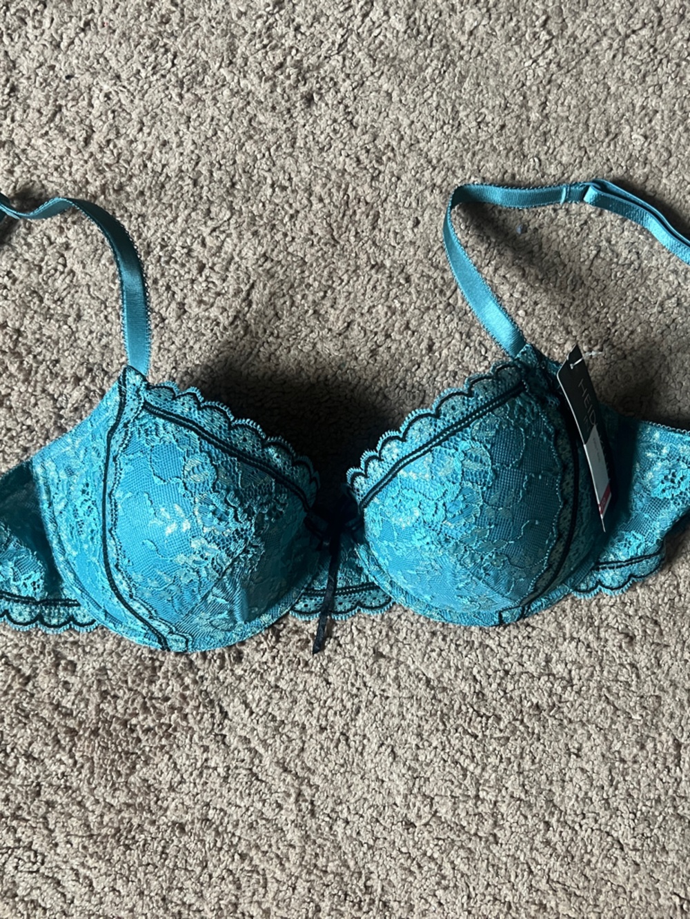 Heidi Klum Teal Lace Bra – Women Intimates & Sleepwear